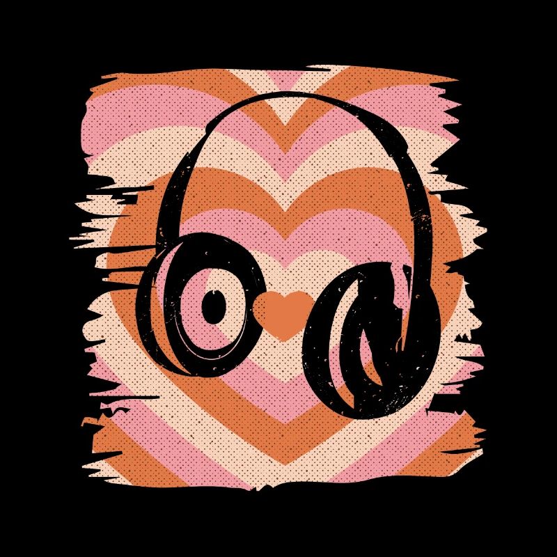 Kopfhörer Retro Musik