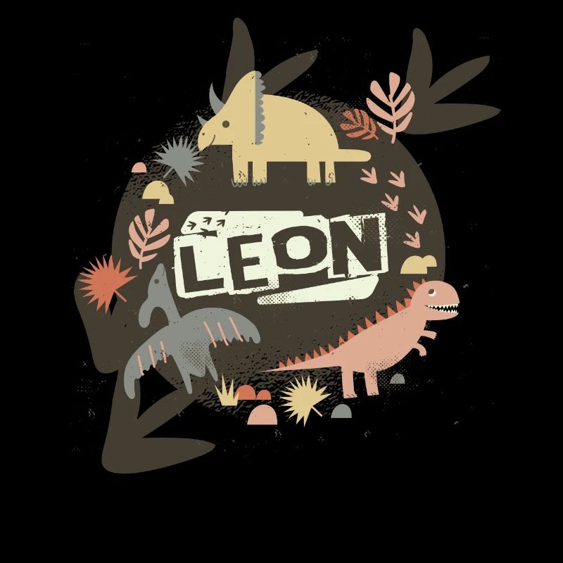 LEON - Beau nom de garçon avec de mignons dinosaures