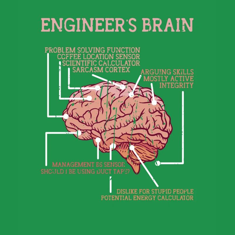 Engineer's brain problem solving function -