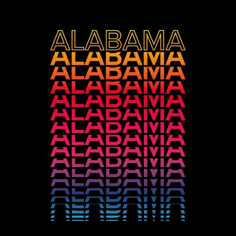 Retro Nostalgisch USA Staat - Regenbogen Alabama