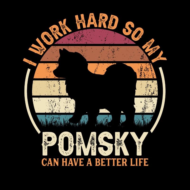 Work Hard - Retro Pomsky