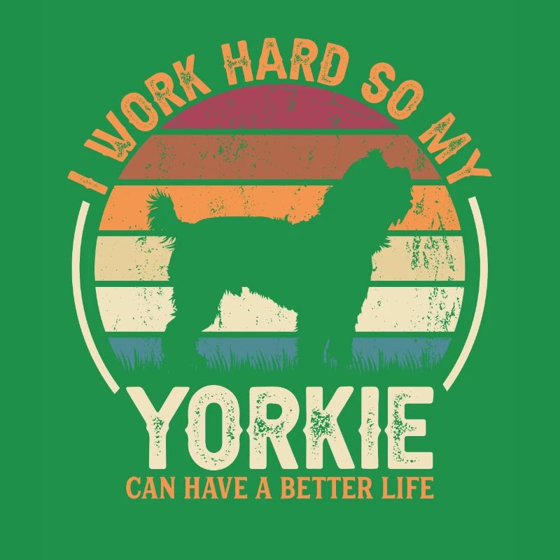 Work Hard - Retro Yorkie