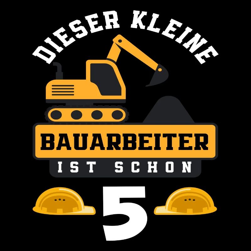 Construction Worker 5th Birthday Excavator Boys Gift