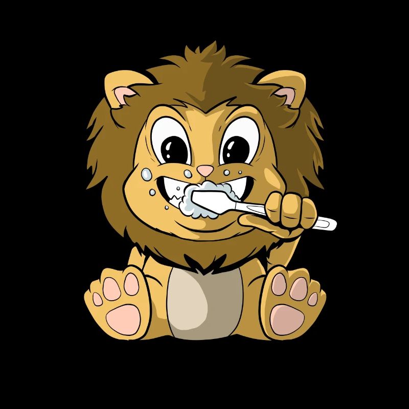 Brushing Teeth Lion Teeth Brushing