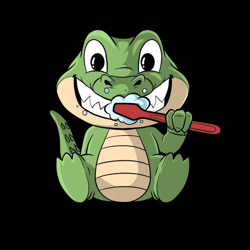 Brossage des dents de crocodile Brossage