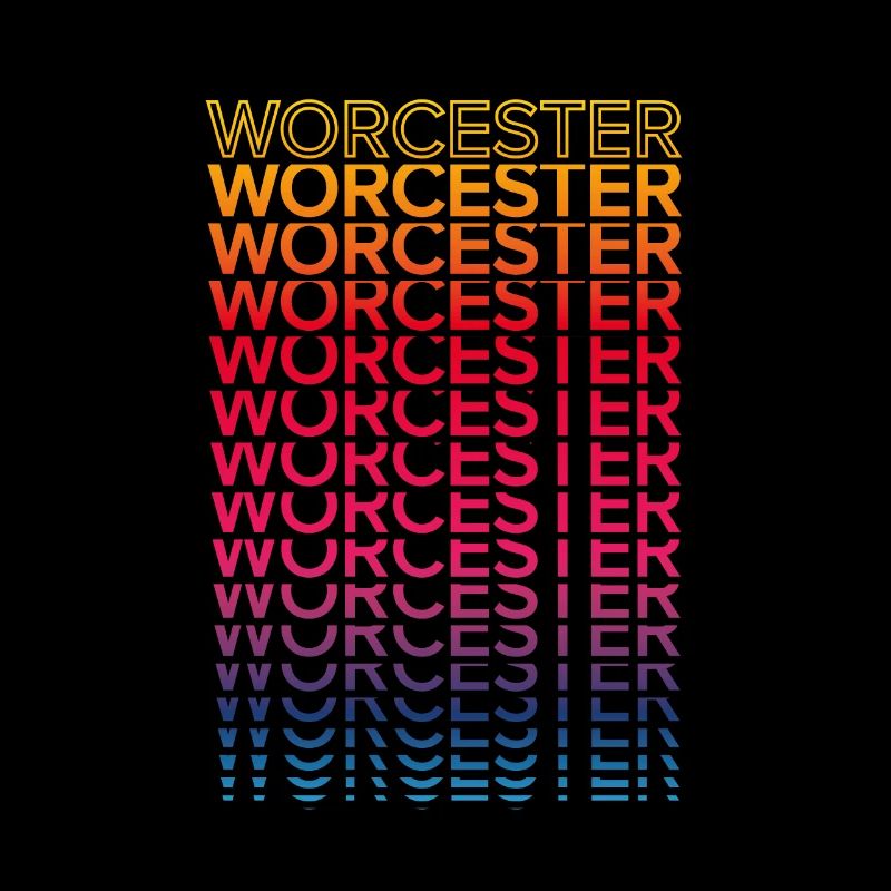 Retro Nostalgic USA City - Rainbow Worcester