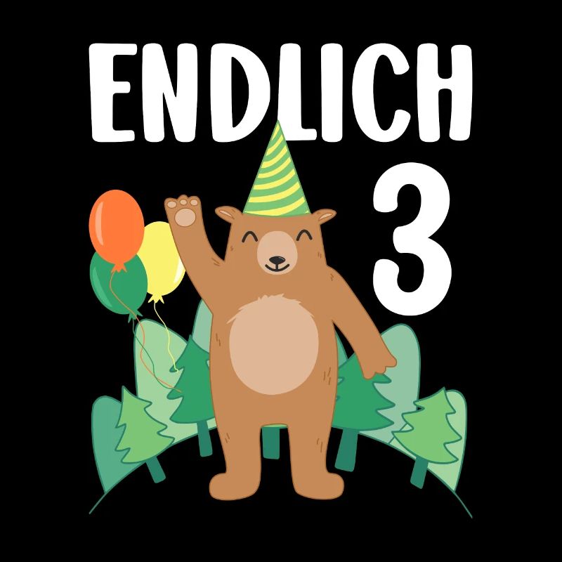 3rd Birthday Party Bear Motif Boy Gift