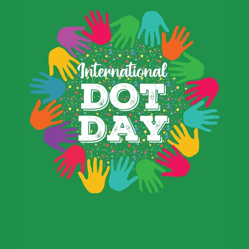 Hands Unity Pattern Colorful International Dot Day