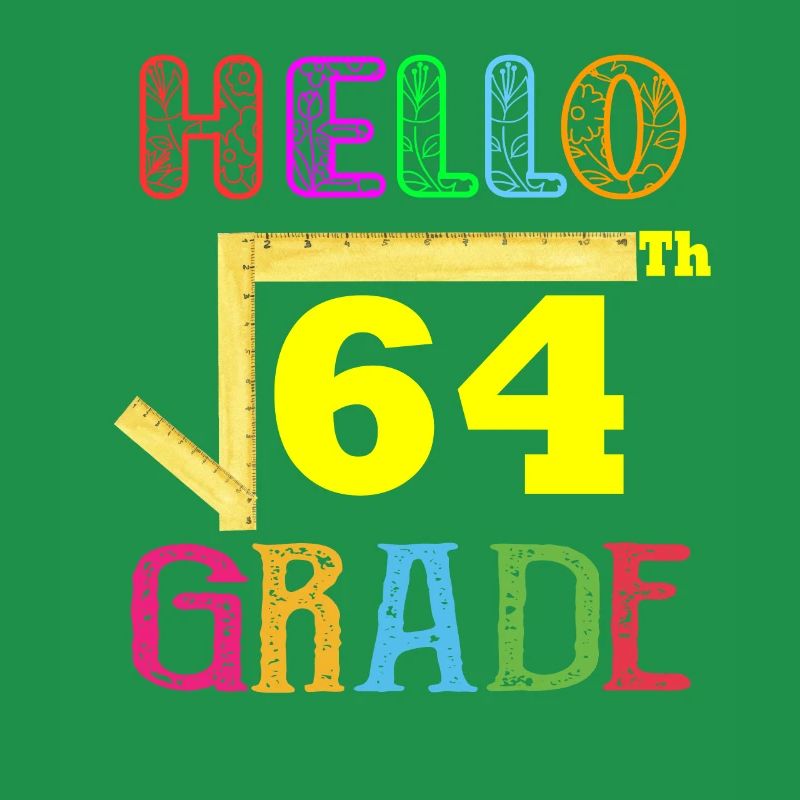 Hello 8th Grade Funny Square Root of 64 Math
