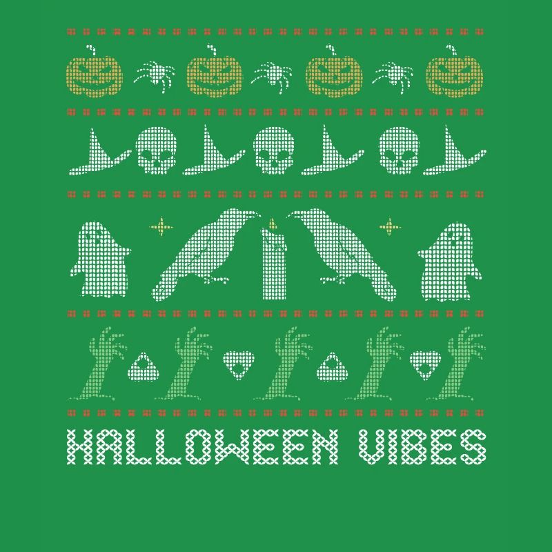 Stitch Pattern Horror Creatures Vibes Halloween