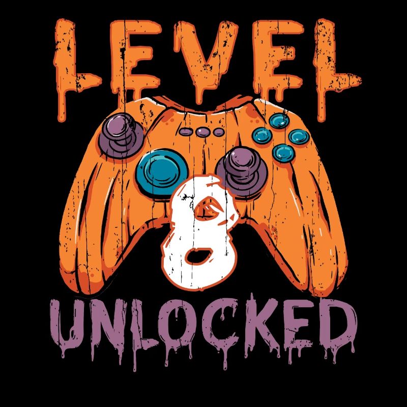 Halloween Pattern Pumpkin Game Gamer Naissance 8 ans