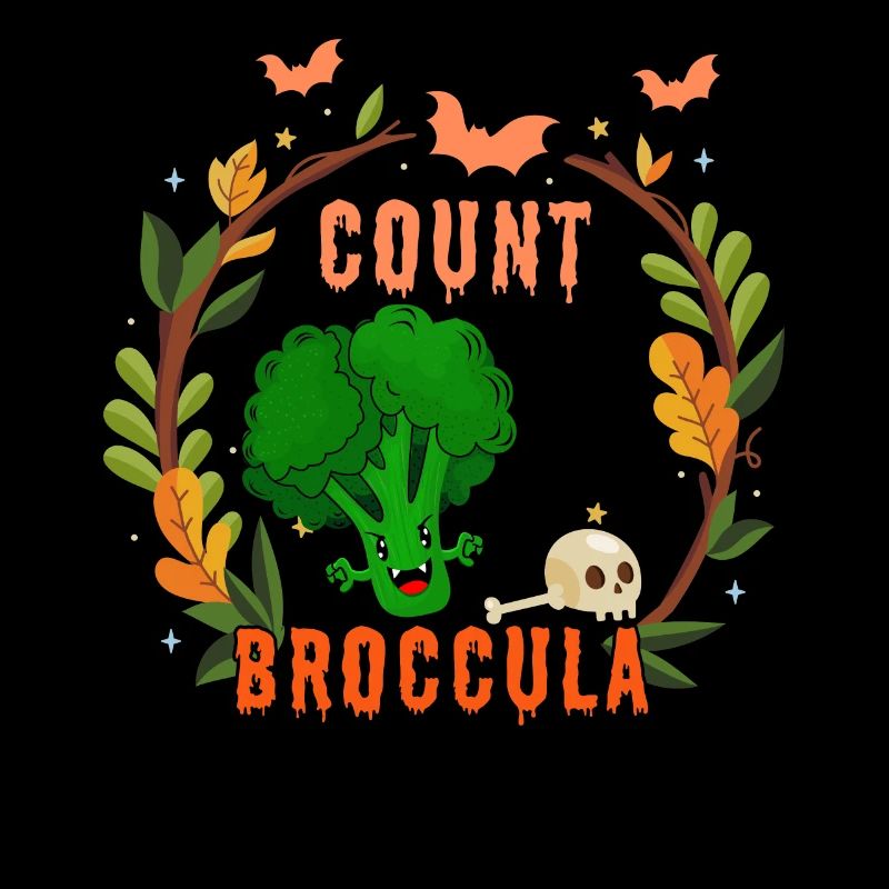 Cute Broccoli Vampire Horror Scary Halloween