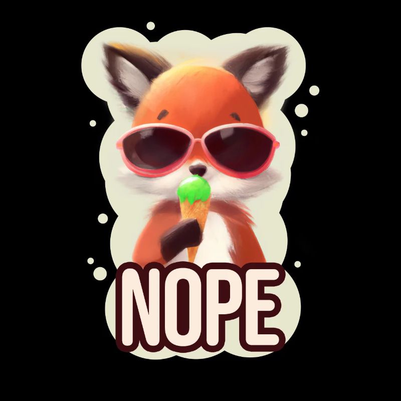 Funny Fox Eating Ice Cream Nope