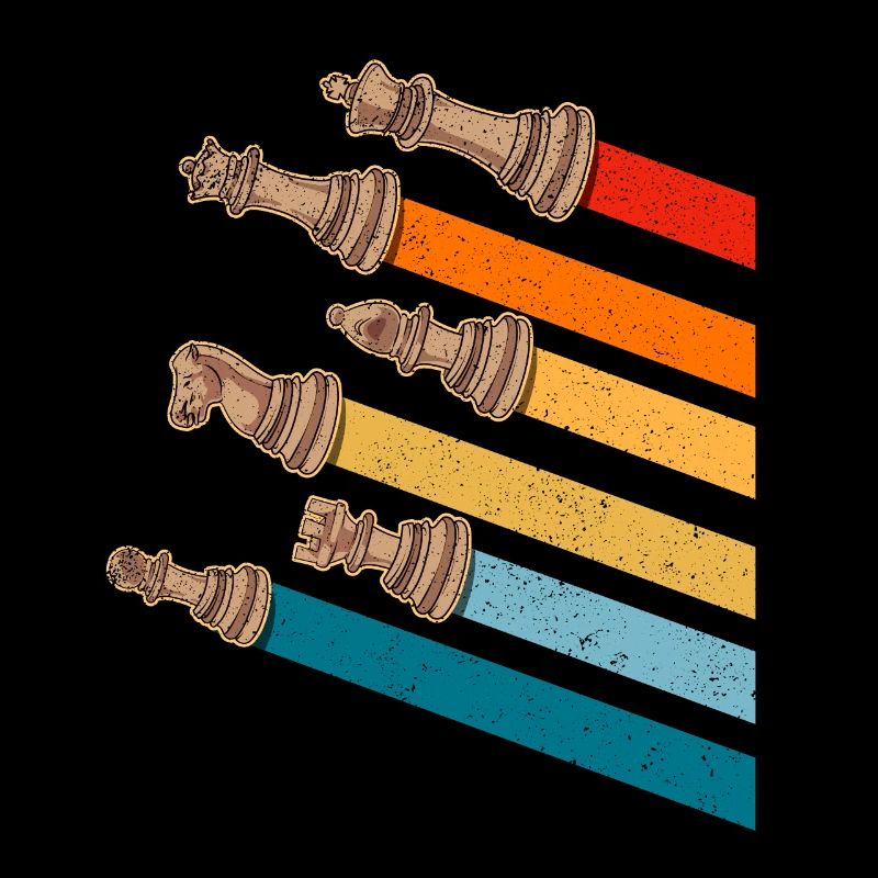 Pièces d’échecs Couleurs vintage