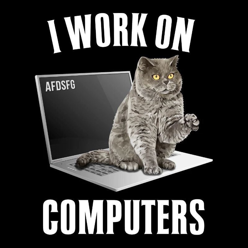 Arbeiten mit Computern und Katzen Englisch