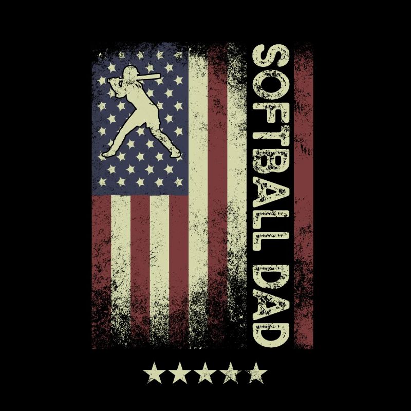 American Flag - Softball Dad
