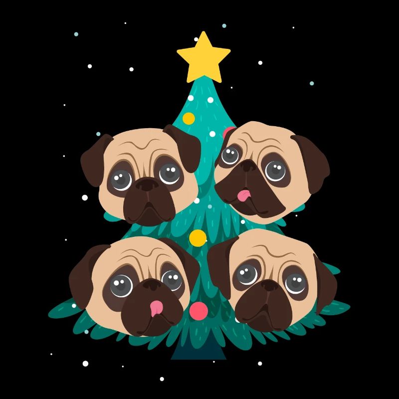 Pug Christmas Pug Dog Christmas Tree