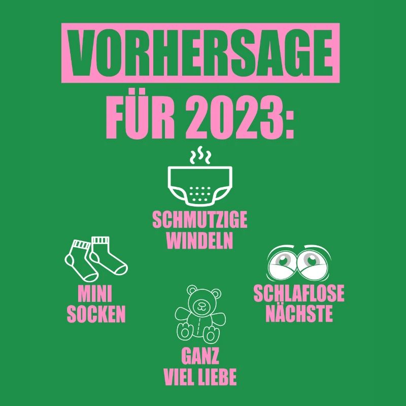 Vorhersage 2023 Geburt Windeln Socken Eltern