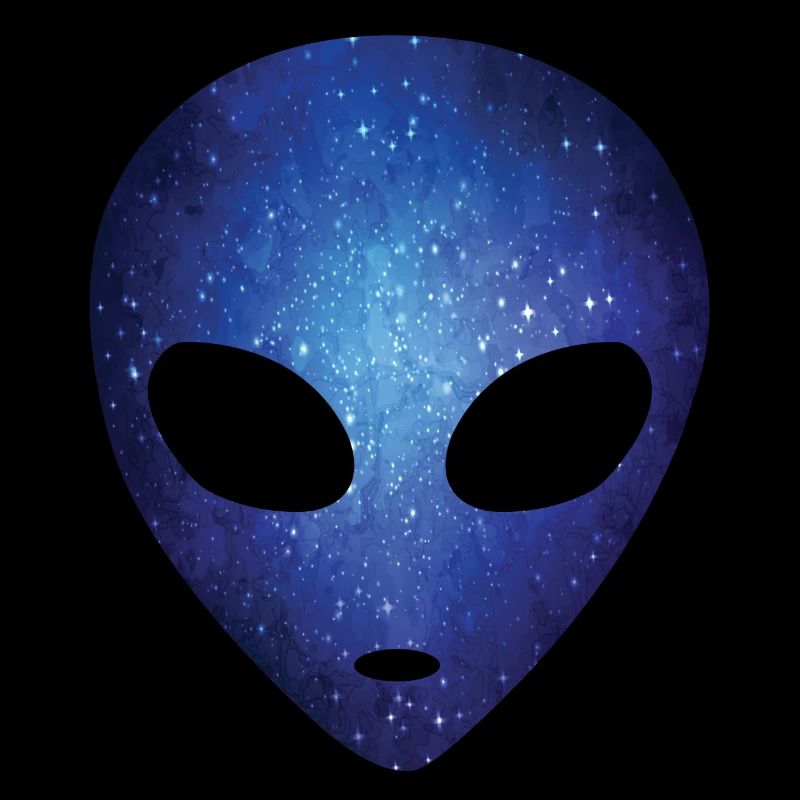 Psychedelic Alien Head Cosmic Galaxy Outer Space