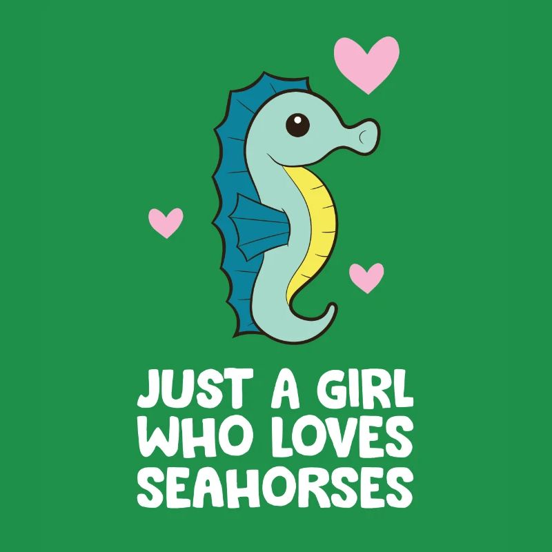 Nur ein Mädchen, das Seepferdchen liebt