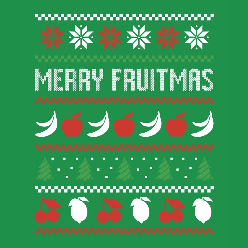 Frucht Banane Apfel Vogel Hässlicher Weihnachten Pullover