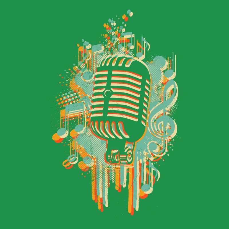 J’adore les notes de chant de microphone de musique