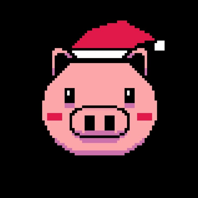 Pig pixelisé Noël - Drôle de cochon