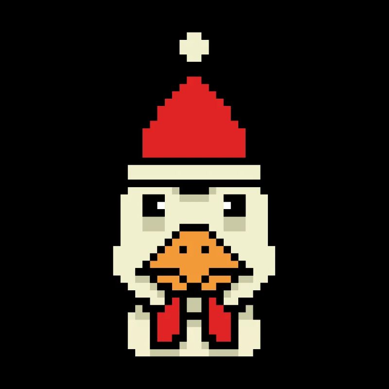 Chicken pixelated Christmas - Funny chicken