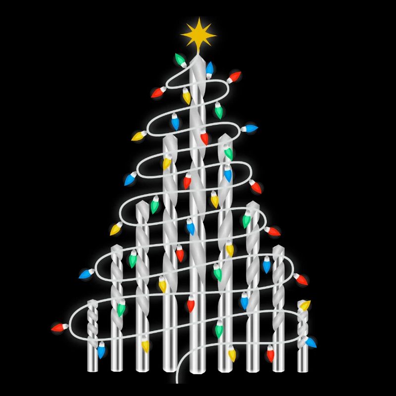 Christmas Tree Craftsman Drill Construction Worker DIY