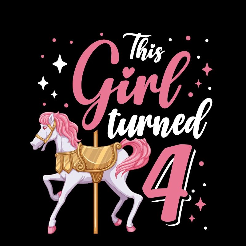 Karussell-geburtstagsfeier Dieses Mädchen Wurde 4