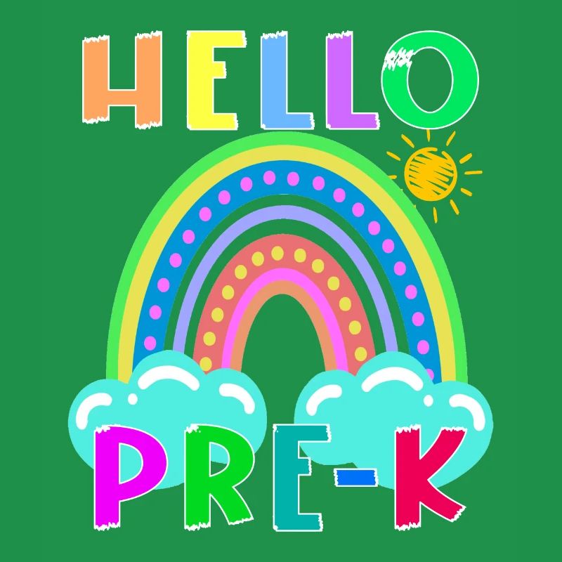 Hallo PRE-K Boho Rainbow Team Vibes Back To School