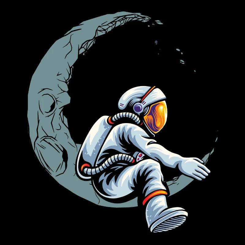 Funny Astronaut On Moon For Astronomy Student