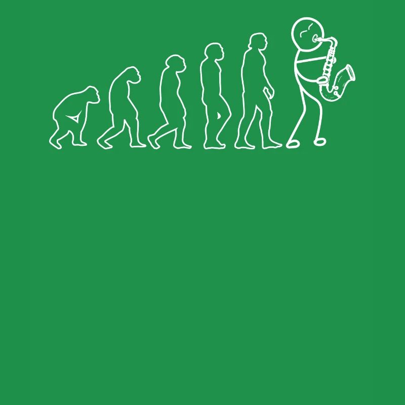 Funny Saxophonist Evolution Saxophone Player