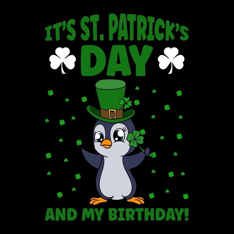 Manchot mignon Trèfle Saint-Patrick Pingouin