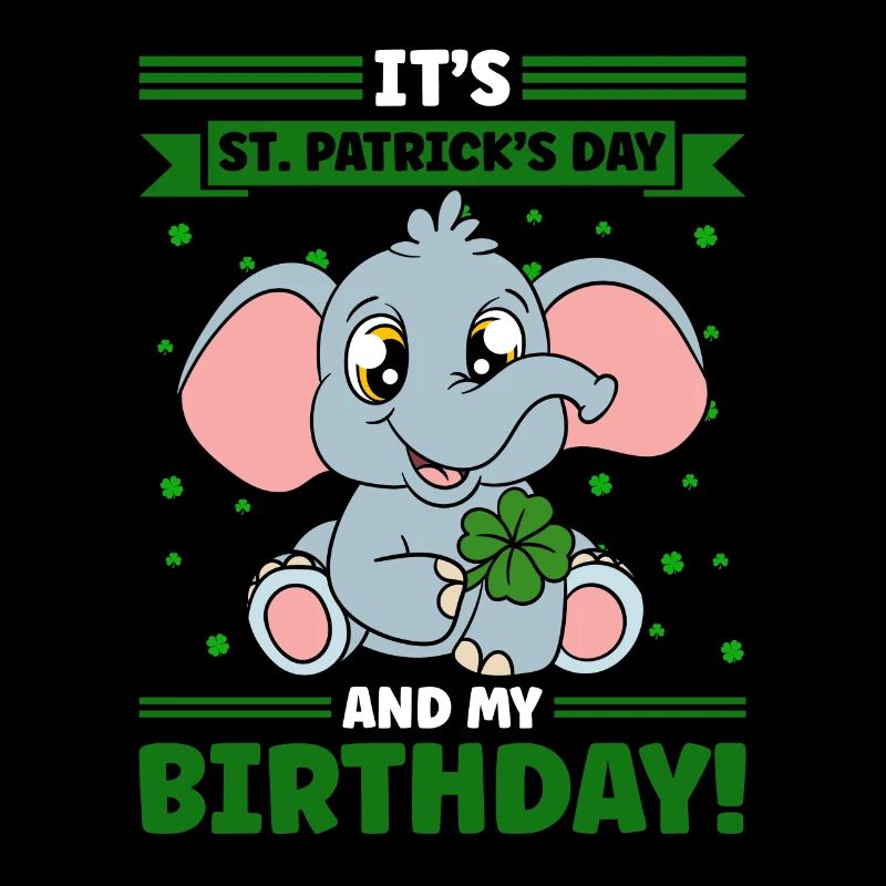 Mignons trèfles d’éléphants Fête de la Saint-Patrick
