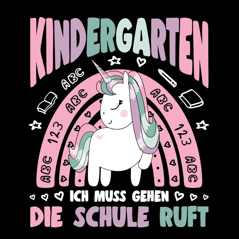 Bye Kita Abgänger Mädchen Einschulung Einhorn