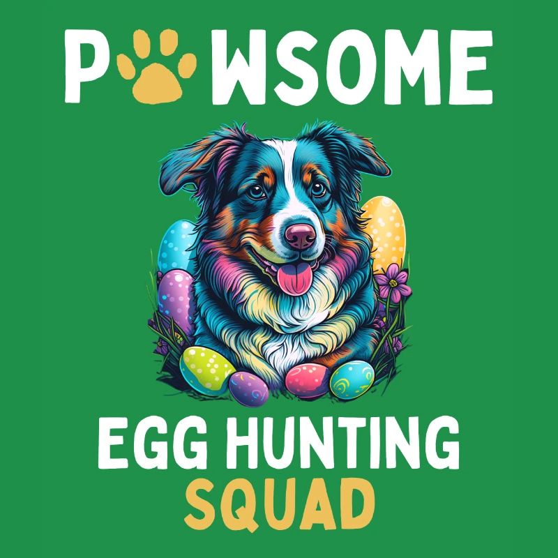 Australian Shepherd Easter Egg Hunting Squad Match