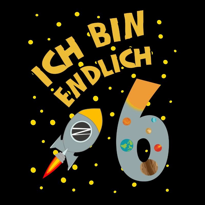 Endlich 6 Jahre Rakete Junge 6. Geburtstag Idee