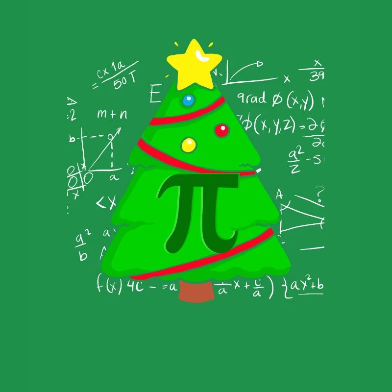Pi Math Arbre de Noël Mathématicien Mathématiques