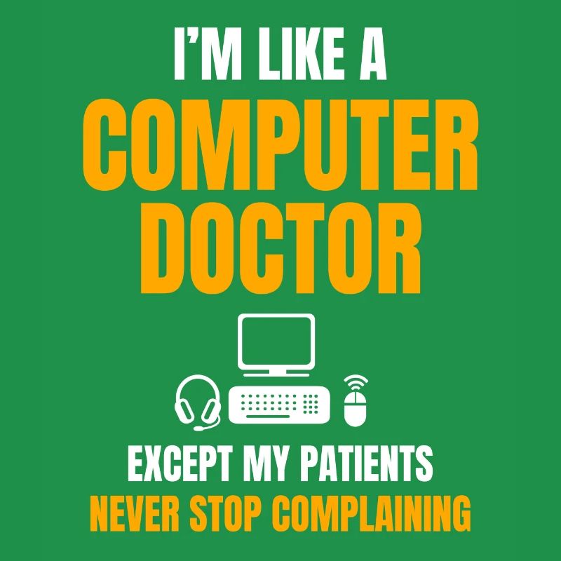 Funny IT Support Design Computer Doctor