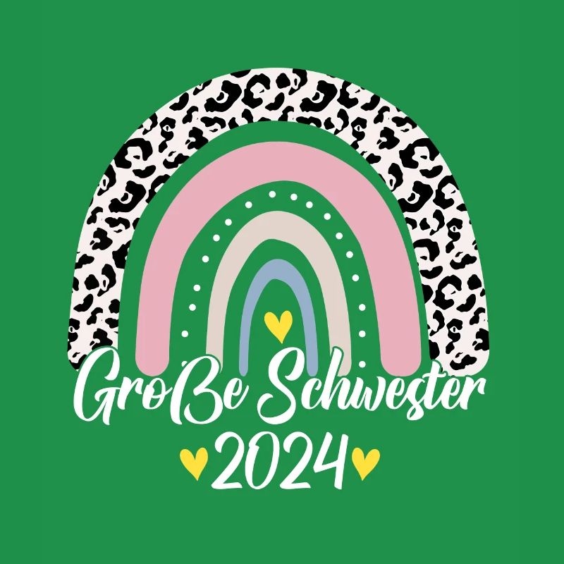 Große Schwester 2024 Boho Regenbogen Design