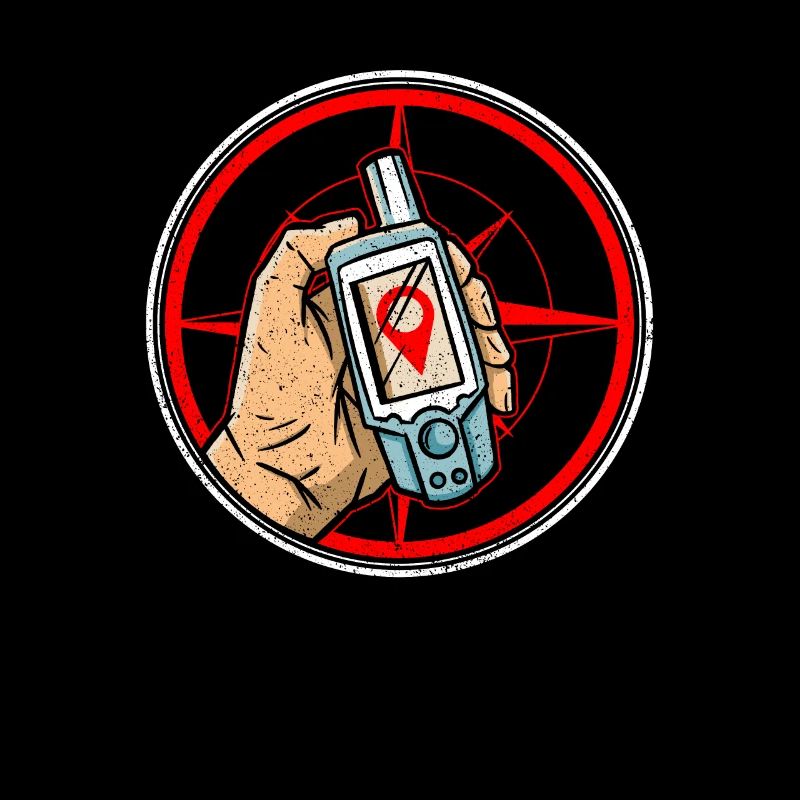 Compass + Hand with GPS Receiver - Geocaching