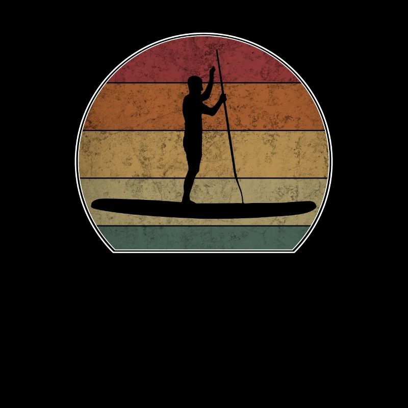 Retro Stand Up Paddle Sunset Paddling