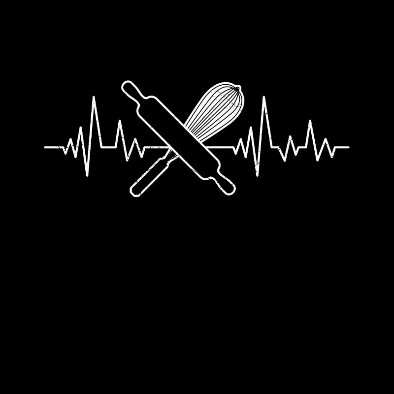 Baking Lovers Heartbeat ECG Baking Fans Bakery