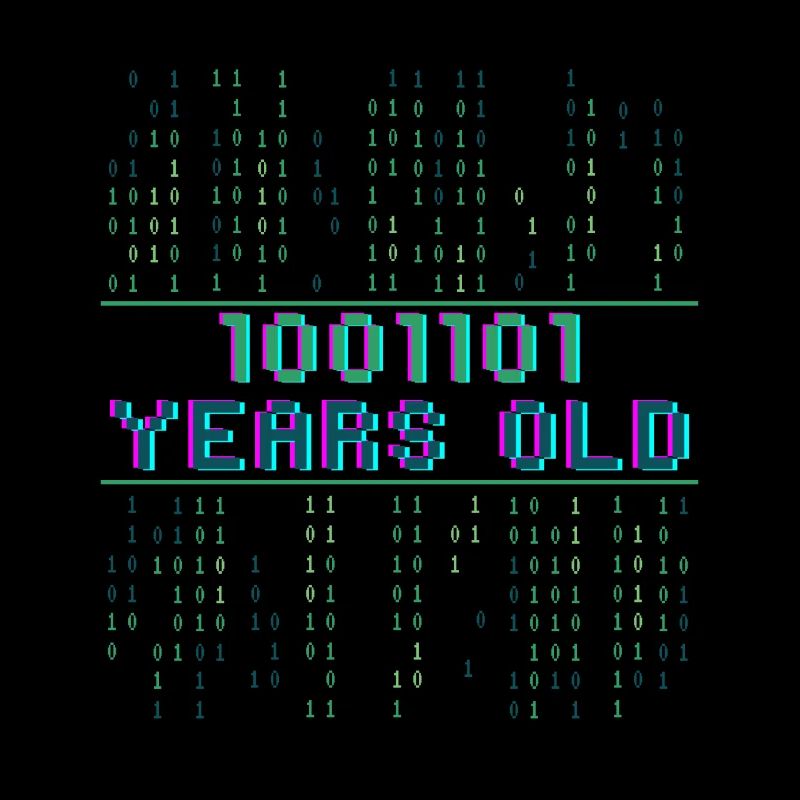 77th Birthday 77 Years Old Binary Code Coder