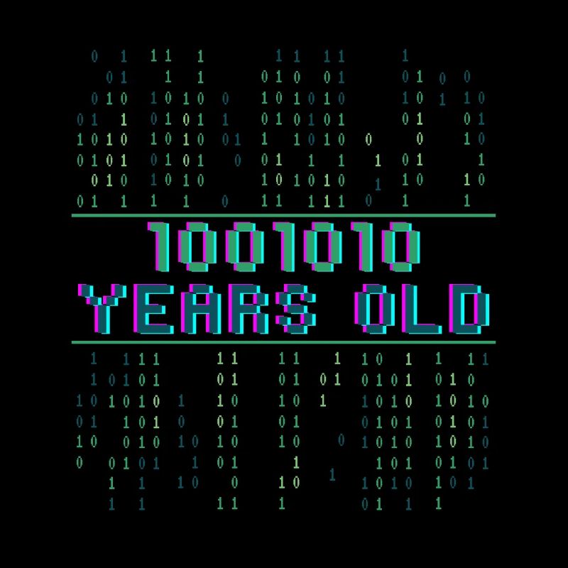 74th Birthday 74 Years Old Binary Code Coder