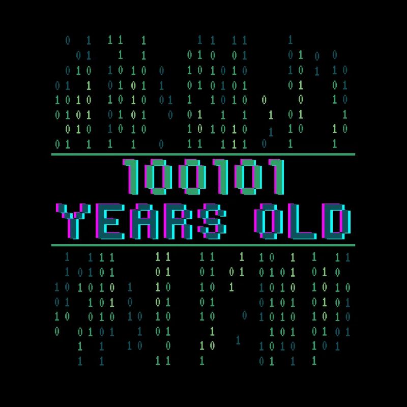 37. Geburtstag 37 Jahre alt Binärcode Informatik