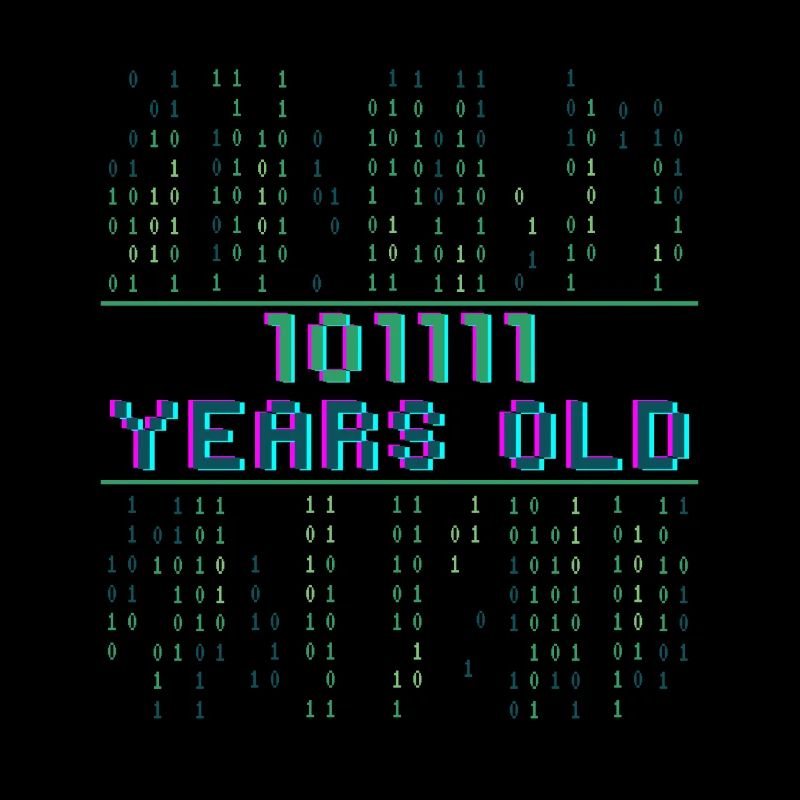 47. Geburtstag 47 Jahre alt Binärcode Informatik