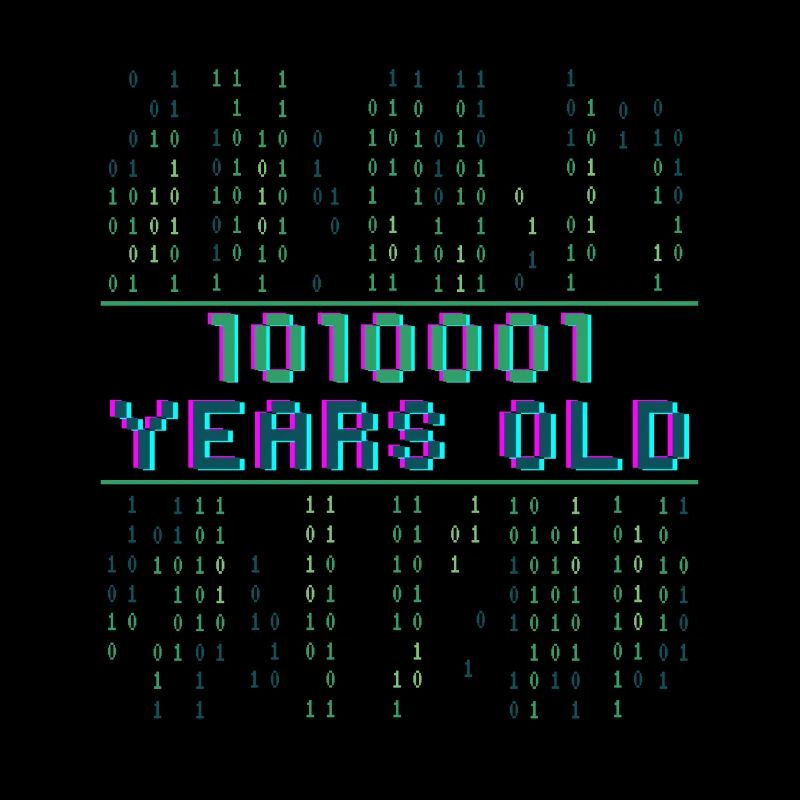 81st Birthday 81 years old Binary Code Coder
