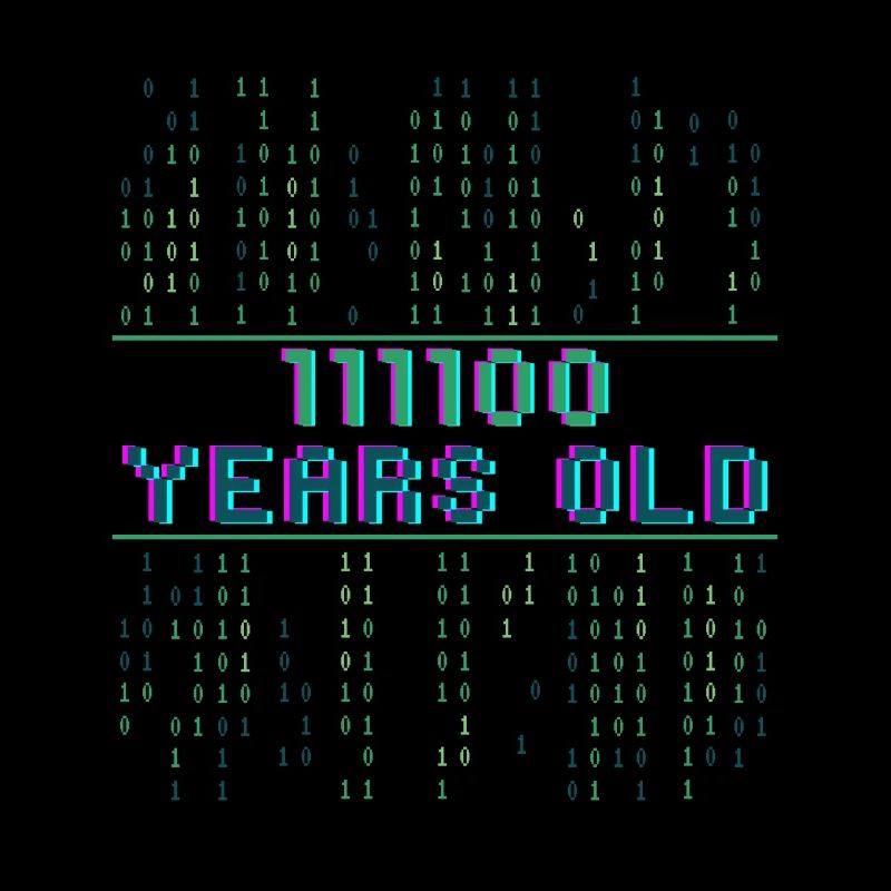 60th Birthday 60 Years Old Binary Code Computer Science